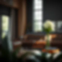 Luxurious leather couch in a modern living room setting