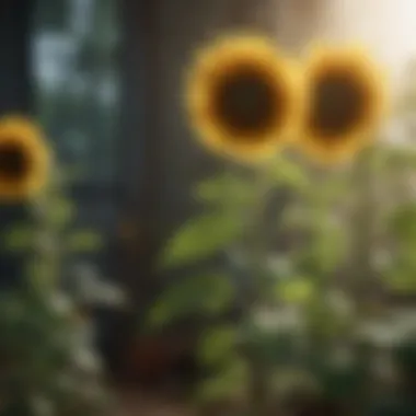 Thriving Sunflower Plants Healthy sunflower plants thriving in a garden