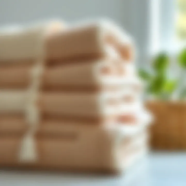 Soft and plush towels stacked neatly