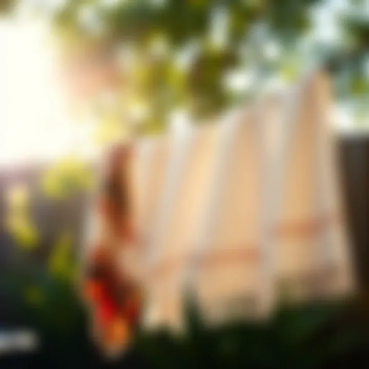 Towels drying in sunlight outdoors