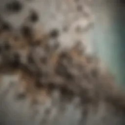 A close-up view of mold growth on a wall
