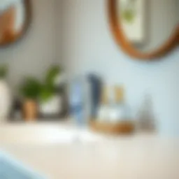 Stylish bathroom accessories organized on a countertop