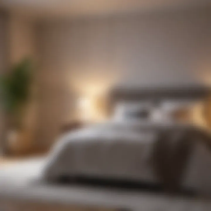 Ambient lighting creating a serene bedroom atmosphere