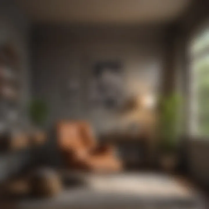 A cozy reading nook adorned with art pieces that enhance the ambiance of the space.