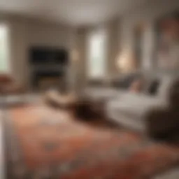 Elegant living room featuring a modern Berber carpet