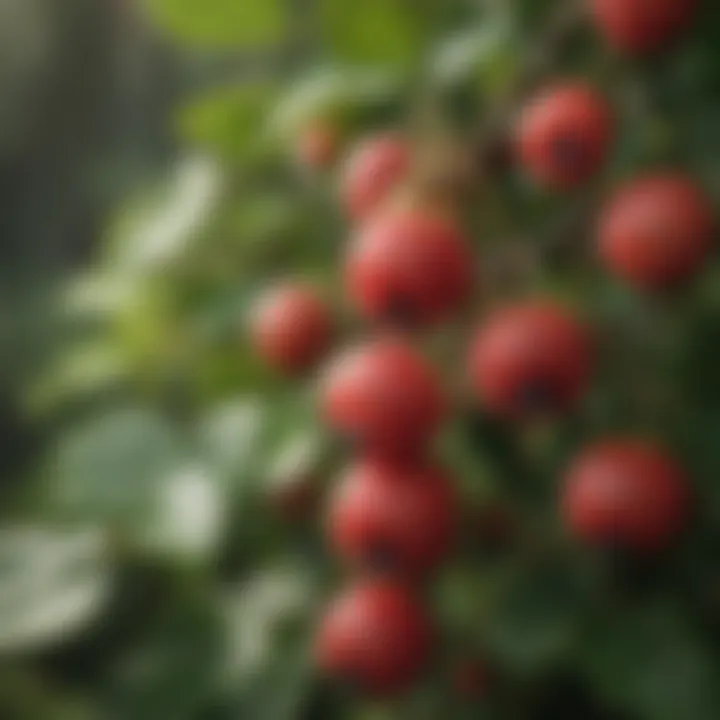 Close-up of ripe berries on a bush