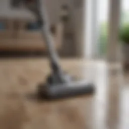 Cordless vacuum cleaner showcasing powerful suction on hard floors