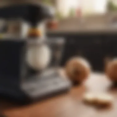 Close-up of food processor dicing onions