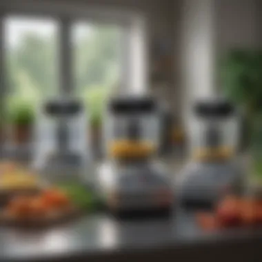 Various food processor models lined up