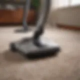 HEPA vacuum in action on carpet