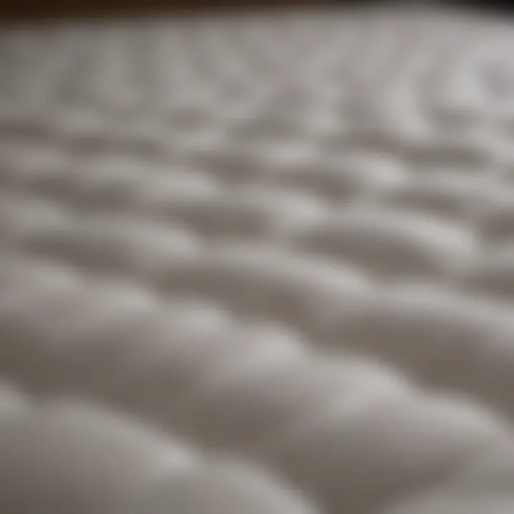 Close-up of various mattress topper materials