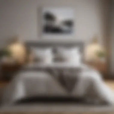 A serene bedroom environment showcasing a well-made bed