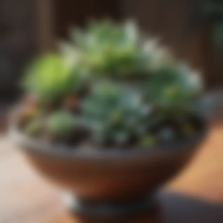 Aesthetic arrangement of succulents in decorative pots
