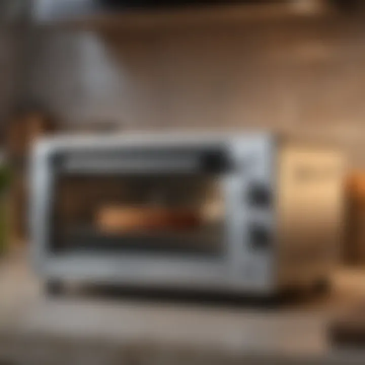 Compact toaster oven in a modern kitchen setting