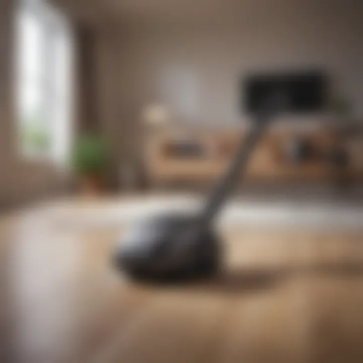 A vacuum cleaner showcased in a contemporary living room