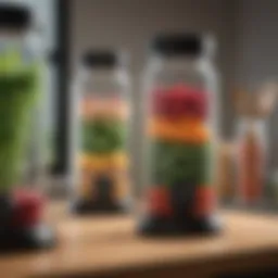 Various blending jars showcasing compatibility with Blendtec blenders