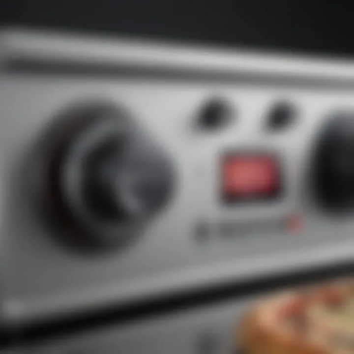 A close-up of the Breville Pizza Cooker's control panel and settings
