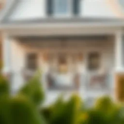 A beautifully designed front porch with elegant railings and inviting seating