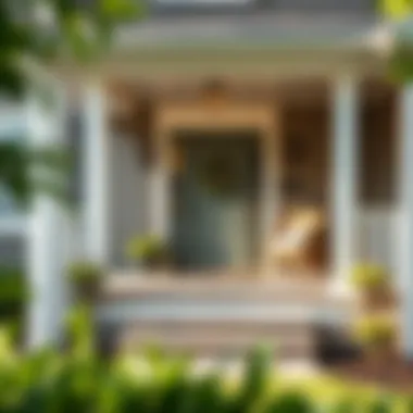 Completed Front Porch with Landscaping A completed front porch featuring decorative elements and landscaping