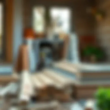 Material Selection for Porch Construction Various construction materials laid out for building a front porch