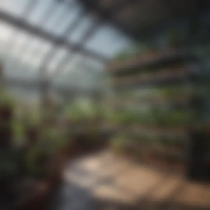 Blueprint of greenhouse shelving design