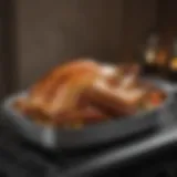 A premium stainless steel turkey roasting pan showcasing durability and even heat distribution