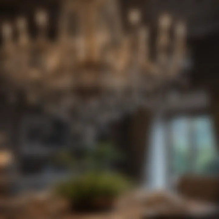 Close-up of chandelier details enhancing dining ambiance