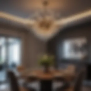 Stylish Chandelier in Modern Dining Room Stylish chandelier design complementing a modern dining room