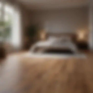 Elegant hardwood flooring in a cozy bedroom