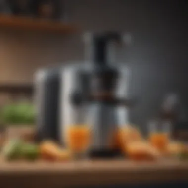 A sleek modern juicer showcasing its design and functionality