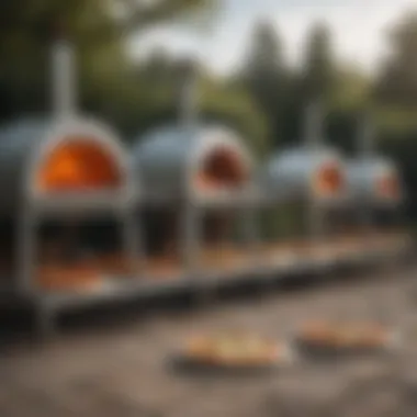 Different models of Ooni pizza ovens displayed together