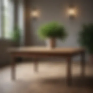 A beautifully painted wooden table showcasing a vibrant finish