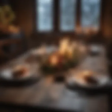 A Cozy Rustic Christmas Table Rustic Christmas table adorned with natural elements and warm lighting