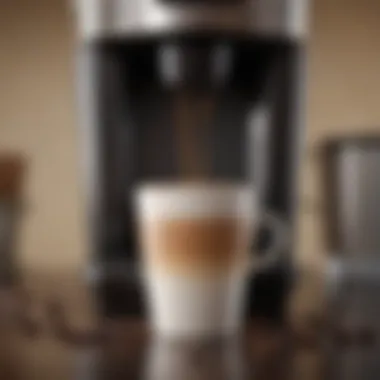 Fresh Brewed Coffee from a Cleaned Keurig Close-up of a coffee cup filled with freshly brewed coffee from a cleaned Keurig