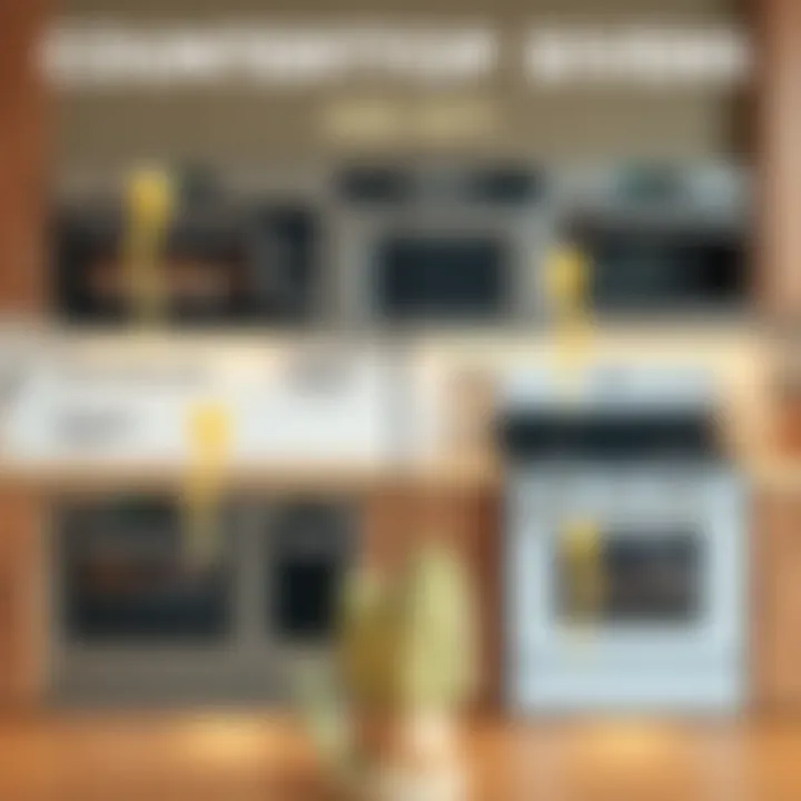 A comparison chart displaying countertop ovens and stoves.