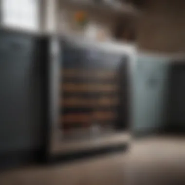 Stylish wine cooler integrated into a kitchen environment