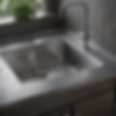 Shining stainless steel sink after cleaning