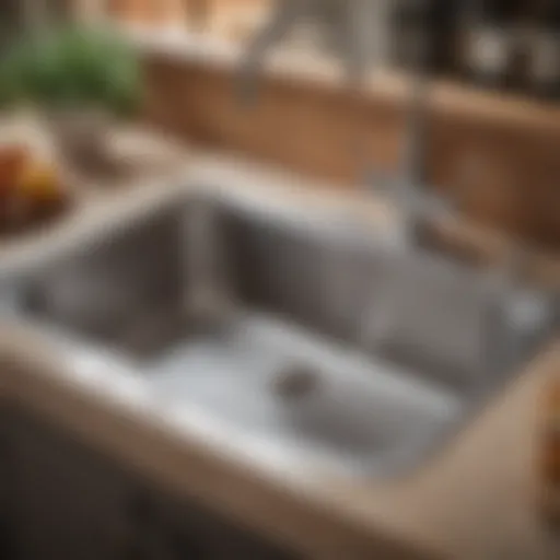 A gleaming stainless steel sink showcasing its shine after cleaning