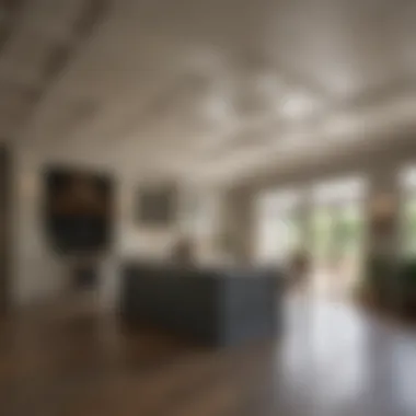 A clean ceiling with dust-free surfaces showcasing effective maintenance techniques.