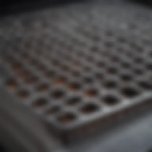 Close-up of a beautifully cleaned stove top grate