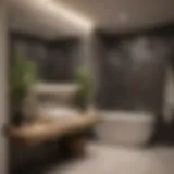 Stylish basement bathroom design concept
