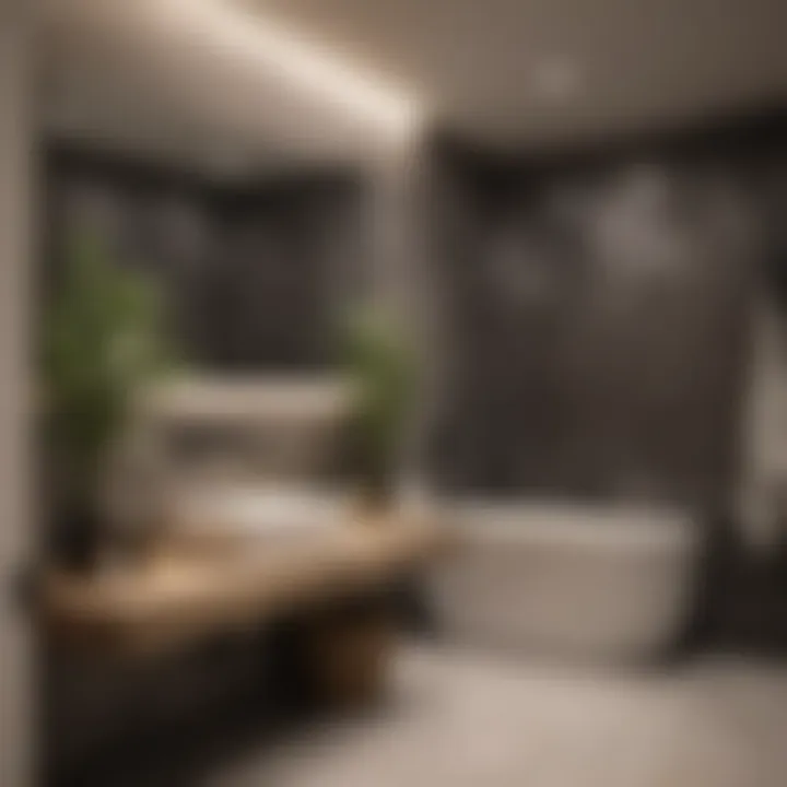 Stylish basement bathroom design concept