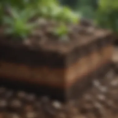 Essential Soil Layers Close-up of soil layers suitable for gardening