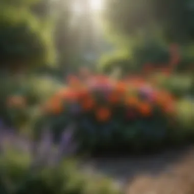 Diverse Floral Arrangement Vibrant flower bed with diverse plant species