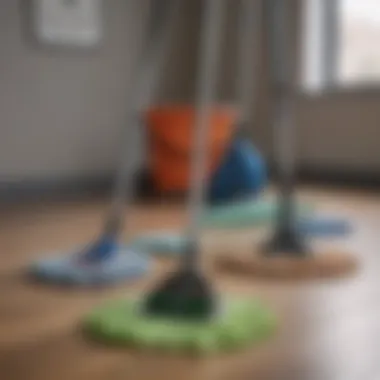 Various Brands of Microfiber Dust Mops Side by Side Comparison of different brands of microfiber dust mops