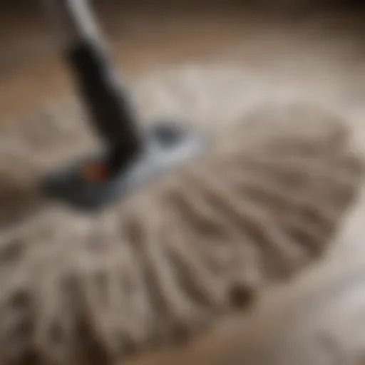 Close-up of microfiber dust mop head demonstrating cleaning fibers