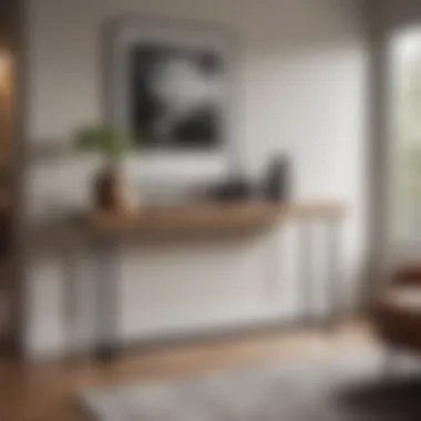 Modern Design of Two-Leg Console Table Stylish two-leg wall mounted console table in a modern living room setting