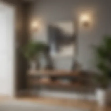Space Optimization with Two-Leg Console Table A two-leg wall mounted console table creatively utilized in a small entryway