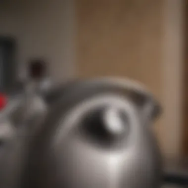 Close-up of the control panel on a KitchenAid electric tea kettle