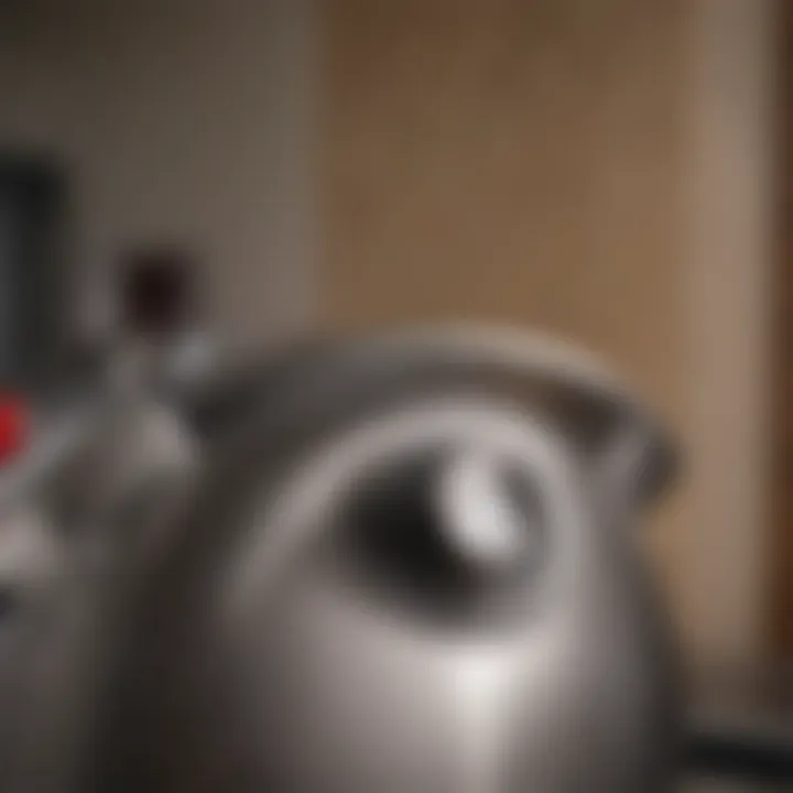 Close-up of the control panel on a KitchenAid electric tea kettle